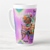 Vin Quirky Lady Wine Mode Latte Mug (Angle gauche)