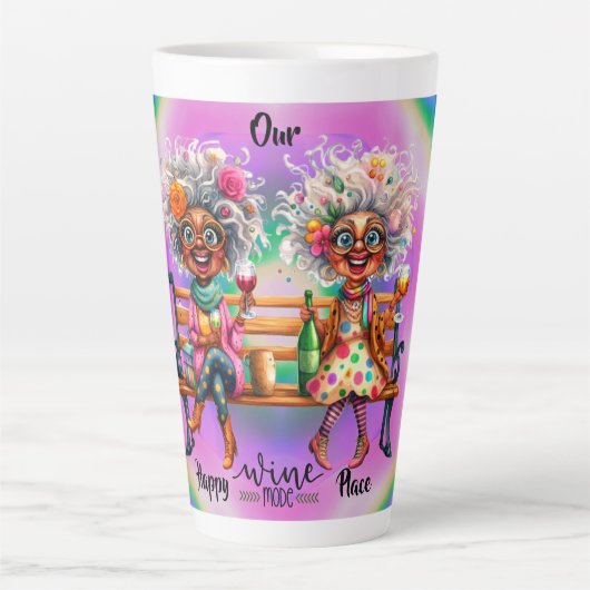 Vin Quirky Lady Wine Mode Latte Mug (Devant)