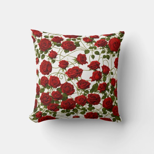 Vin Rose gothique Design Coussin sans couture (Recto)