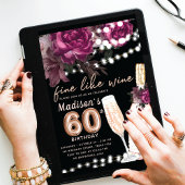Vin rose Luxe 60e anniversaire Invitation