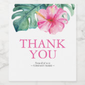 Vin rose Tropical Étiquette Merci (Étiquettes simples)