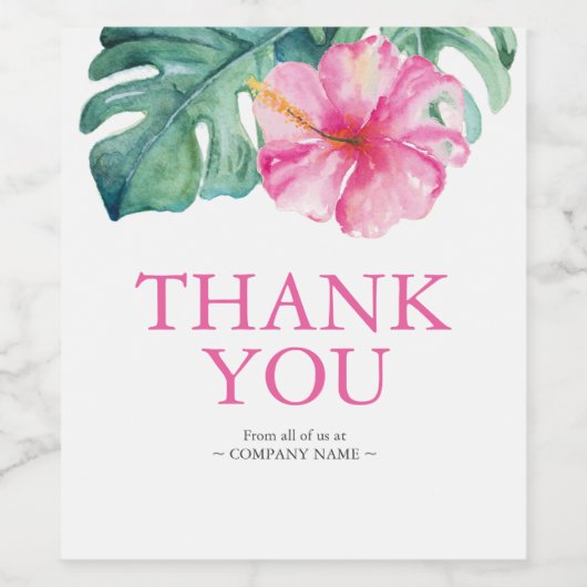 Vin rose Tropical Étiquette Merci (Étiquettes simples)