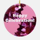 Vin Roses Rouges Circle Personnalisé Ornement (Dos)