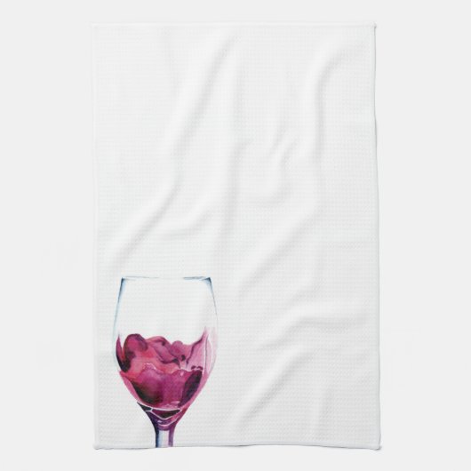 Vin rouge cabernet aquarelle Cuisine Serviettes (Vertical)