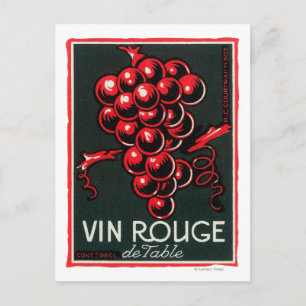 Vin Rouge De Table Wine LabelEurope Briefkaart