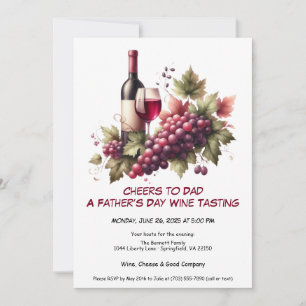 Vin rouge et raisins - Invitation du jour des père