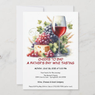 Vin rouge et raisins - Invitation du jour des père