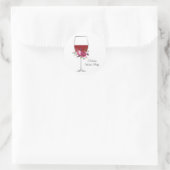vin rouge, floral, autocollant de remerciement (Sac)