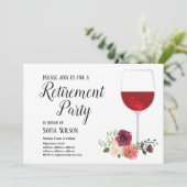 vin rouge, floral, invitation à la retraite (Debout devant)