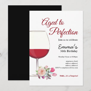 Vin rouge, invitation au vin, Agé à la perfection