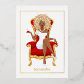 Vin Rouge Invitation Fille Anniversaire (Recto)