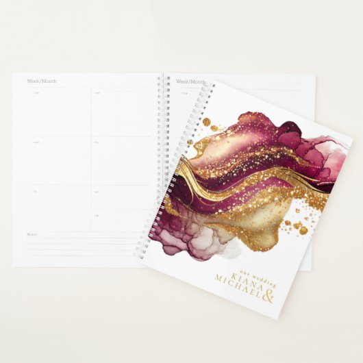 Vin rouge Mariage Abstrait Sparkling ID1018 (Devant avec enveloppe)