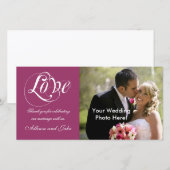 Vin Rouge Mariage Modèle Carte photo Merci (Devant / Derrière)