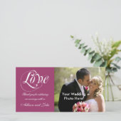 Vin Rouge Mariage Modèle Carte photo Merci (Debout devant)