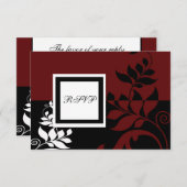 Vin rouge Noir Blanc Mariage RSVP (Devant / Derrière)