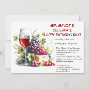 Vin Rouge & Raisins – Invitation de Fête des Pères