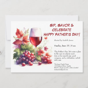 Vin Rouge & Raisins – Invitation de Fête des Pères