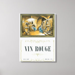 Vin Rouge Wine LabelEurope Canvas Afdruk