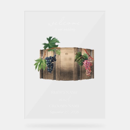 Vin rustique Barrel Vignoble Mariage (Recto)