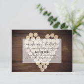 Vin rustique Cork Heart Vignoble Faire-part de mar (Debout devant)