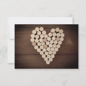 Vin rustique Cork Heart Vignoble Faire-part de mar (Dos)