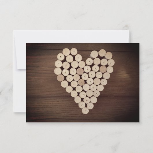 Vin rustique Cork Heart Vignoble Faire-part de mar (Dos)