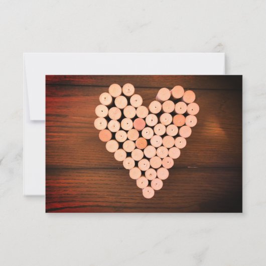 Vin rustique Cork Heart Vignoble Faire-part de mar (Dos)