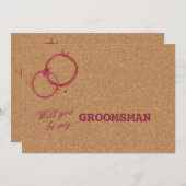 Vin Rustique Cork Vous Serez Mon Invitation Grooms (Devant / Derrière)