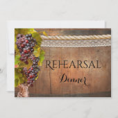 Vin rustique Thème Répétition Dîner Invitation (Devant)