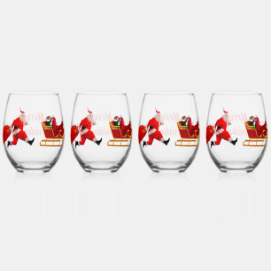 Vin Sans Pied L'ensemble de verre à boire The Santa Claus Hustle