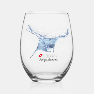 Vin Sans Pied Manta silhouette en verre dépoli taché tasse à caf
