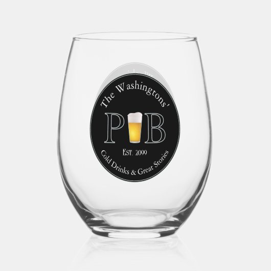 Vin Sans Pied Pub Moderne Classique Verre À Boire (Recto)