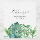 Vin sur mesure Étiquettes Tropical Palm Feuille (Étiquettes simples)