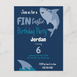 Vin-tastisch Haifisch-verjaardagsfeestje Kinderen  Briefkaart