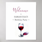 Vin Thème Anniversaire Affiche de bienvenue de fêt (Devant)