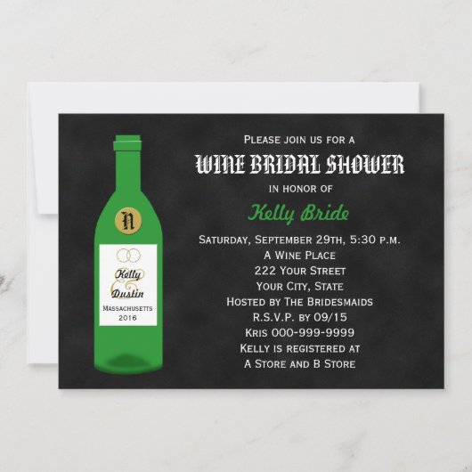 Vin Thème Douche nuptiale Invitation (Devant)
