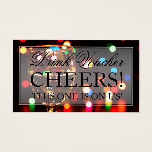 Vin Verre Bokeh Lights Bon de boisson (Devant)