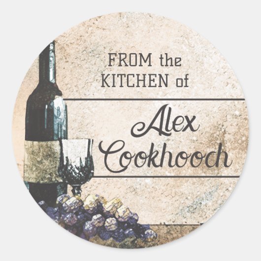 vin verre raisin emballage cadeau étiquette étique (Devant)