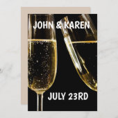 VIN VERRES INVITATIONS DE MARIAGE (Devant / Derrière)