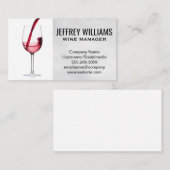 Vin Versé Dans Le Carte de visite De Verre (Devant / Derrière)