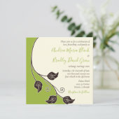 Vin vert printemps et ivoire Faire-part de mariage (Debout devant)