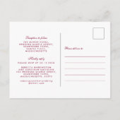 Vin vintage Rouge Floral Mariage RSVP Invitation (Dos)