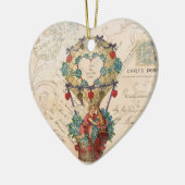 Vinage French Valentine coeur ornement (Gauche)