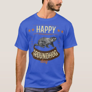 Vinatage Happy Groundhog Day Funny Wood Chuck Holi T-shirt