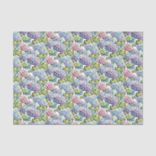 Vinatage Pink Blue Hydrangea Floral Pattern Tissuepapier