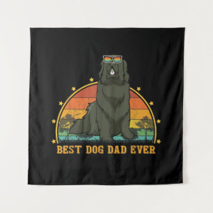 Vinatge Best Newfoundland Dog Dad Hondenliefhebber Wandkleed