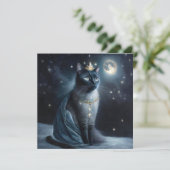 Vinatge Royal Cat Feestdagenkaart (Staand voorkant)