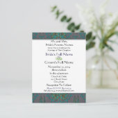 Vinatge Turquoise Faire-part de mariage bleu Turqu (Debout devant)