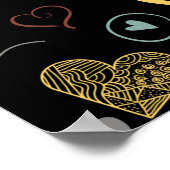 vinatleuren - hartritme - zwarte achtergrond poster (Hoek)