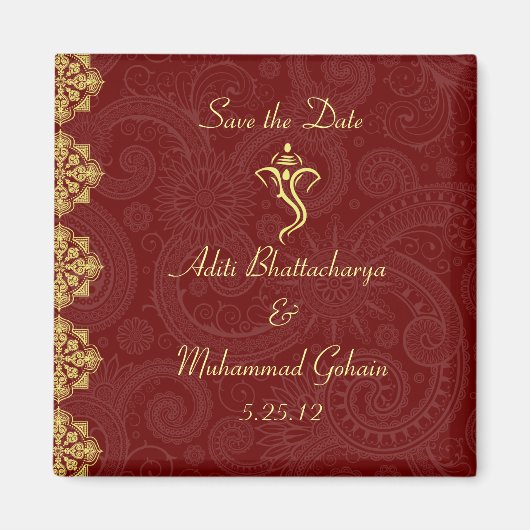 Vinayaka bruiloft gunst magneten (Voorkant)